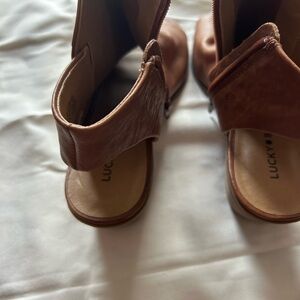 Lucky Brand Brown Ankle Booties with Side Strap